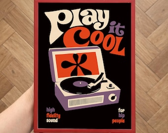 Record Player Poster - Music Room Decor, Vinyl Wall Art, Retro Music Print