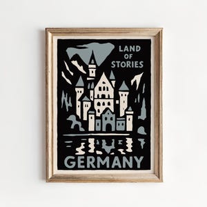 Neuschwanstein Castle Print: Vintage Germany Travel Poster