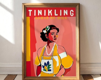 Tinikling Dance Poster Print - Filipino Heritage Wall Art - Giclee Reproduction