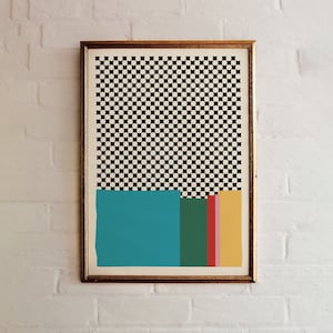 Mid-Century Abstract Wall Art Print - Geometric 60s Vintage Minimalist Poster, Geometric Shapes Wall Art, Abstract, contemporary decor gift