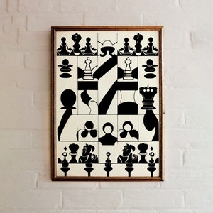 Vintage Chess Art Print: Classy Game Room Decor