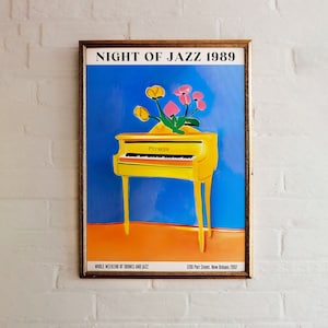 Night of Jazz 1989 Poster - Vintage Art Print Giclee Reproduction - Retro Advertising Wall Art - Mailed Posters - 50x70 24x36 18x24