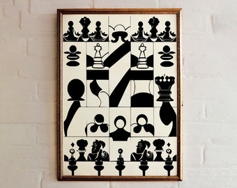 Classy Chess Poster - Vintage Chess Art Prints | Chess Wall Art | Chess Player Gift Game Room Decor, Bar Room Decor, Mancave Graphic Posters