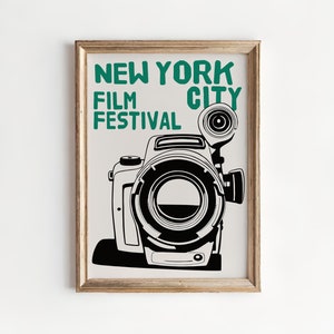 NYC Film Festival Poster: Vintage Camera Art Print