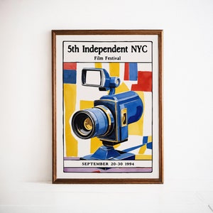 1994 NYC Independent Film Festival Poster: Retro Camera Art Print