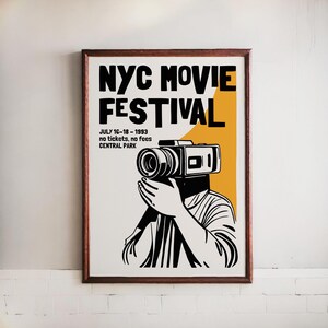 NYC Movie Festival Poster: Retro 1993 Central Park Art
