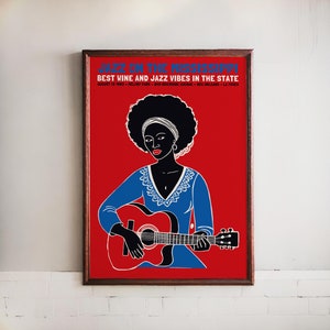 New Orleans Jazz Poster: Retro Music Event, Afro Woman Art
