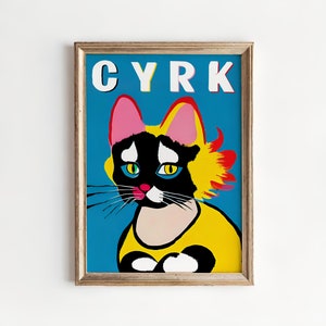CYRK - Polish Circus Poster - Retro Advertising Poster - Polish School of Posters - Giclee Reproduction - Retro Clown Print