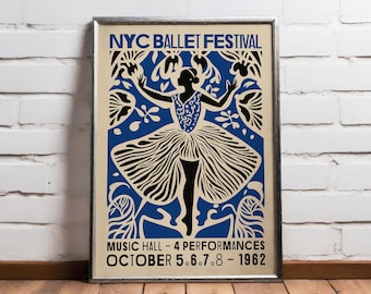 1962 NYC Ballet Festival Poster: Vintage Dance Wall Art - Etsy