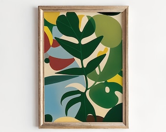 Botanical Wall Art: 70s Retro Flower Power Print