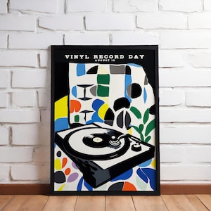 Vinyl Record Day Art Print: Mid-Century Modern Wall Decor