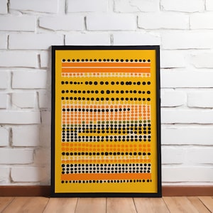 Yellow Mid-Century Modern POSTER | Abstract Wall Fine Art Print - Retro,  Whimsical,  Organic,  Large Size,  Minimalist,  Stress-Relief