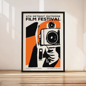 1968 Detroit Film Festival Poster: Vintage International Movie Art Print