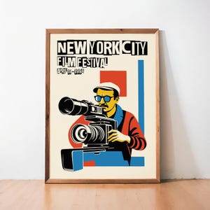 NYC Film Festival 1998 Poster: Retro Cinematography Art Print