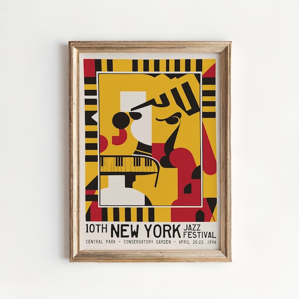 NEW YORK JAZZ Festival Poster - Music Concert Art Print Giclee Reproduction - Retro Advertising Wall Art - Mailed Posters - Mid Century