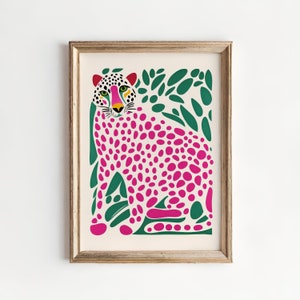 Jungle Cat Poster, Cheetah Illustration, Naturalist Poster, Vintage Look, Illustration, Wall Art, Unframed, Mailed poster, Fine art print