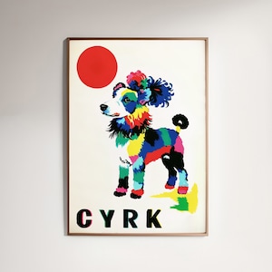 Retro CYRK Poster - Polish Circus Advertising - Retro Prints - Polish School of Posters - Giclee Reproduction - Retro Clown Print
