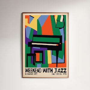 Kansas City Jazz Poster: 1995 Concert, Retro Eclectic Wall Art