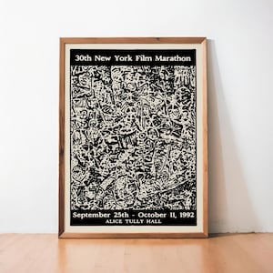 1992 New York Film Festival Poster: Black & White Movie Art Print