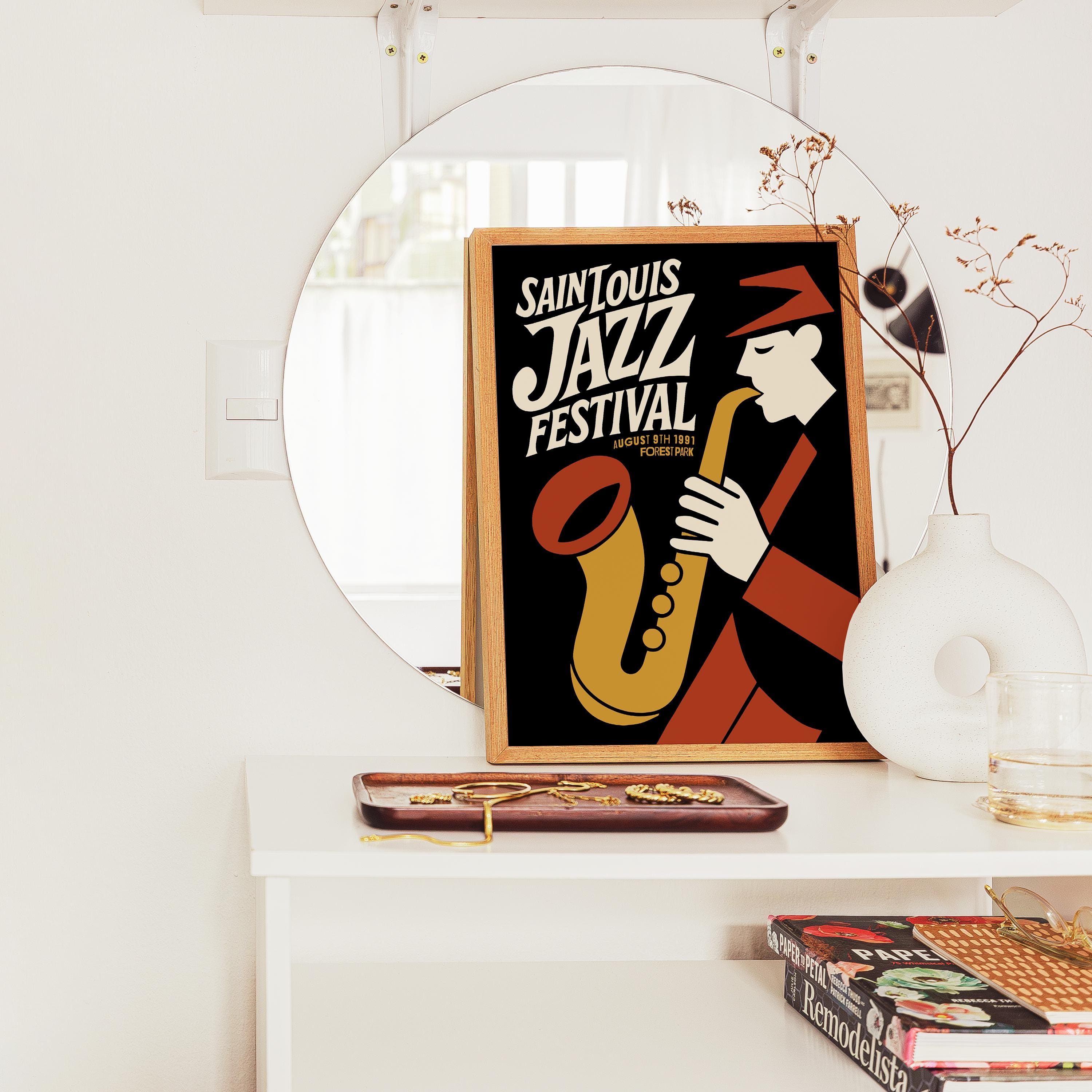 1991 Saint Louis Jazz Festival – Music Poster Print Saxophone