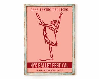 NYC Ballet Poster - Giclée Fine Art Print - Elegant Dance Home Decor Classic Accent