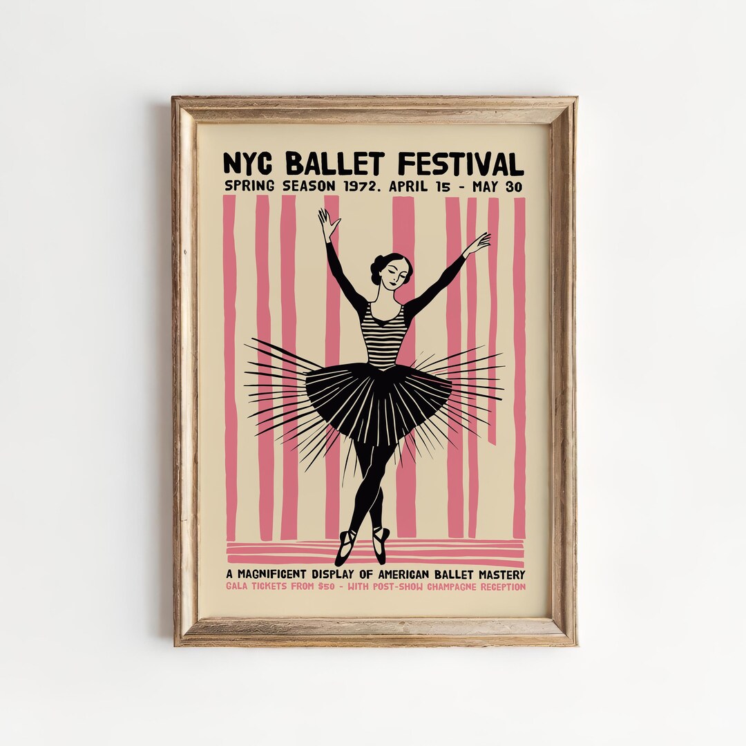 NYC Ballet Festival 1972 Poster: Mid-century Modern Dance Print - Etsy