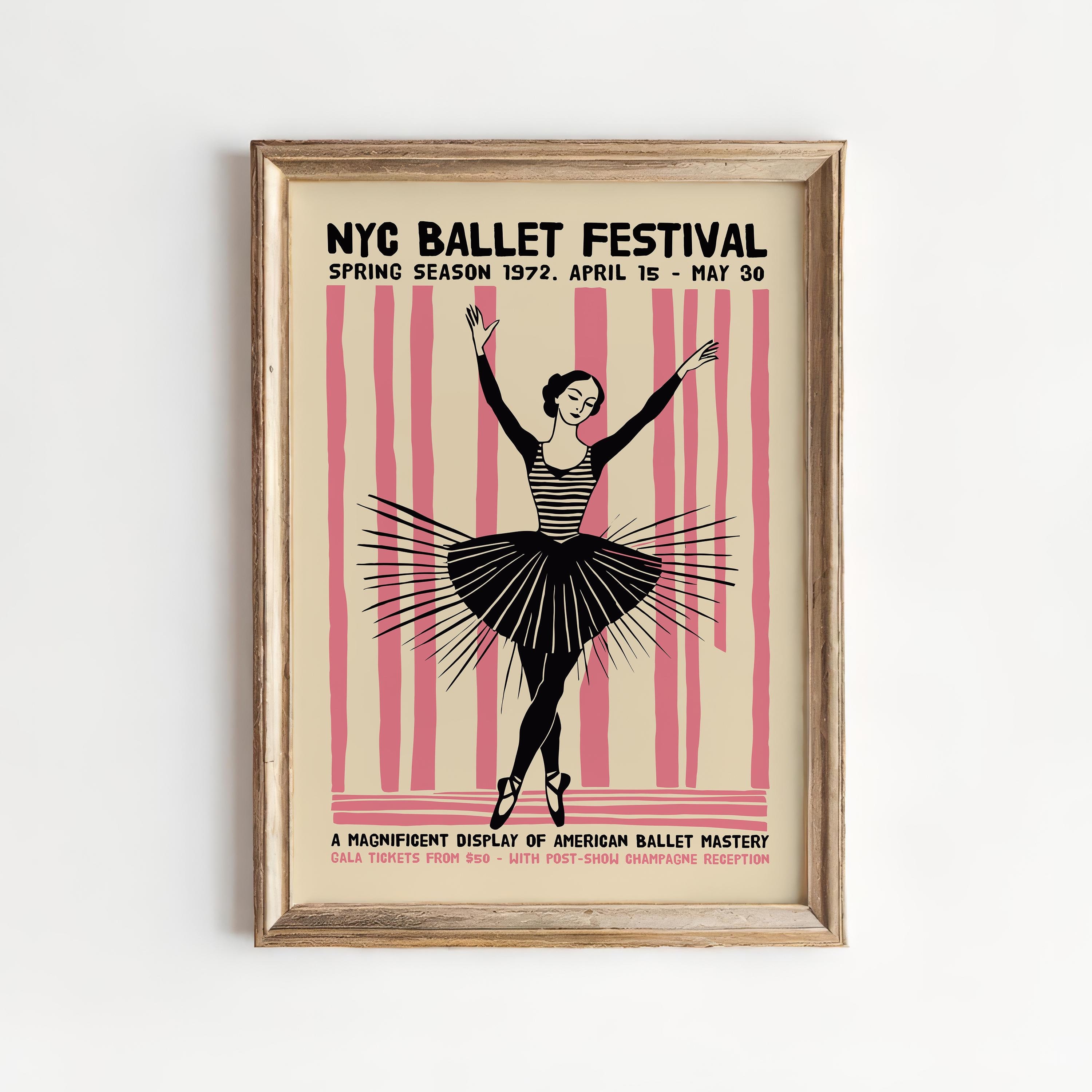 NYC Ballet Festival 1972 Poster: Mid-century Modern Dance Print - Etsy