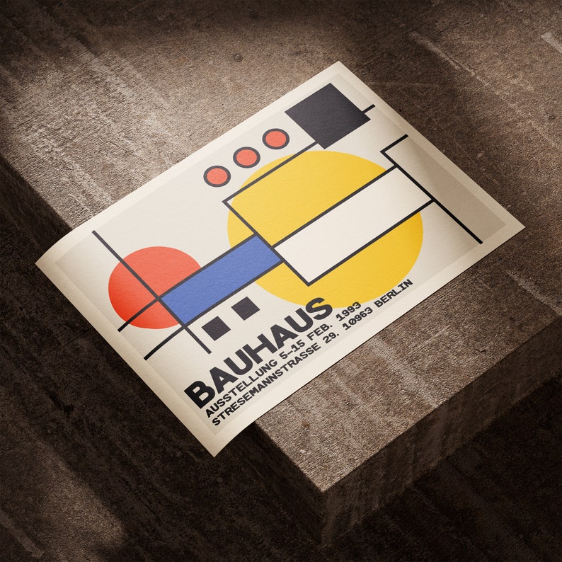 Bauhaus Print Bauhaus Exhibition Poster Bauhaus Design Bauhaus Wall Art Exhibition Wall Art Bauhaus Large Mailed Wall Decor image 4