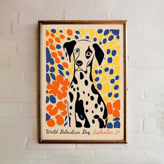 Hunde von Portrait: DALMATIAN Ideales zum DAY Schmücken Illustriertes diejenigen, Poster Einzigartiger die Druck Eingangswänden für lieben WORLD Geschenk