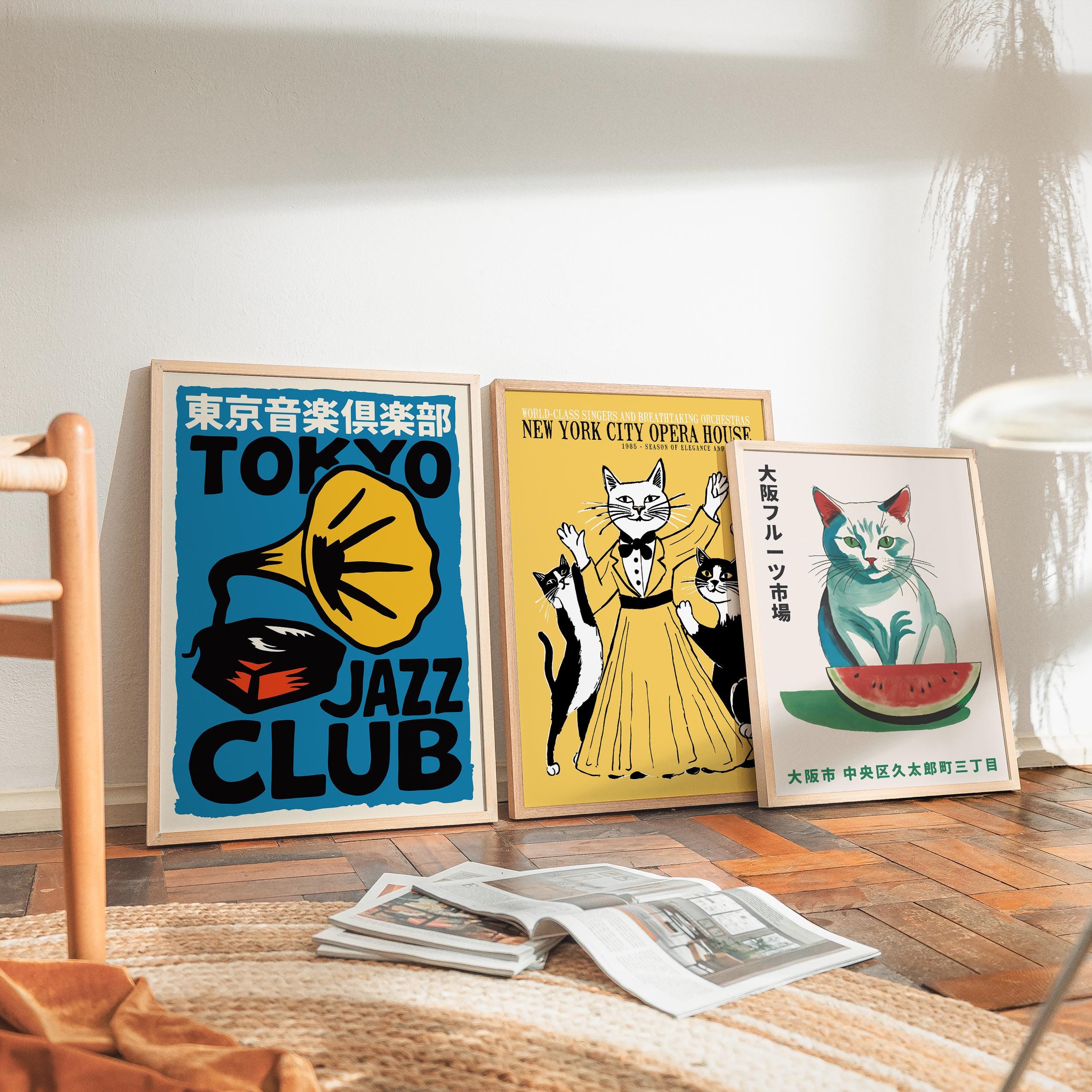 Tokyo Jazz Club Poster - Japanese Gramophone Mid Century Modern