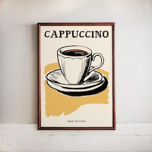 Cappuccino Coffee Poster: Italian Cafe Art Print