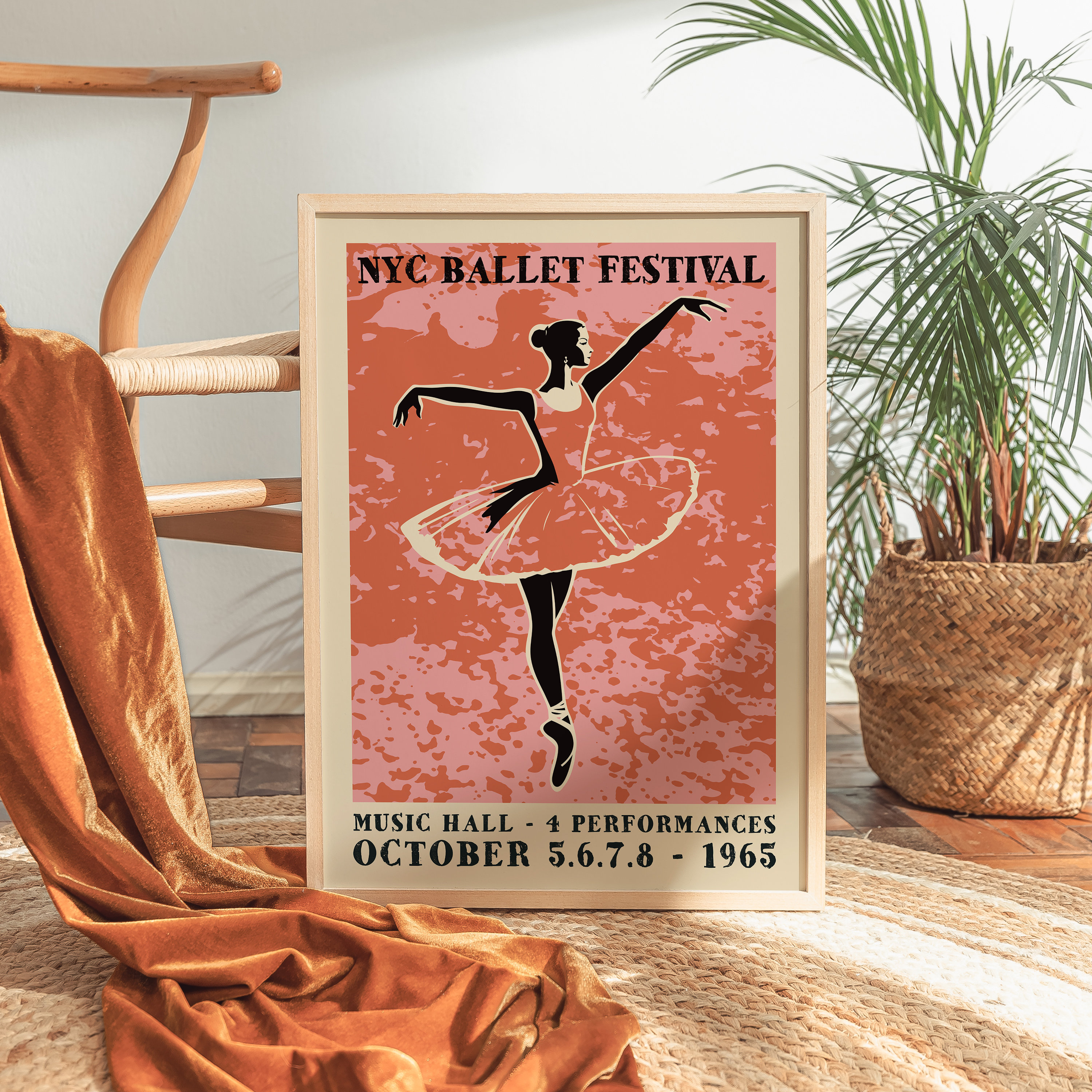 NEW YORK CITY Ballet Festival Poster - 1965 Vintage