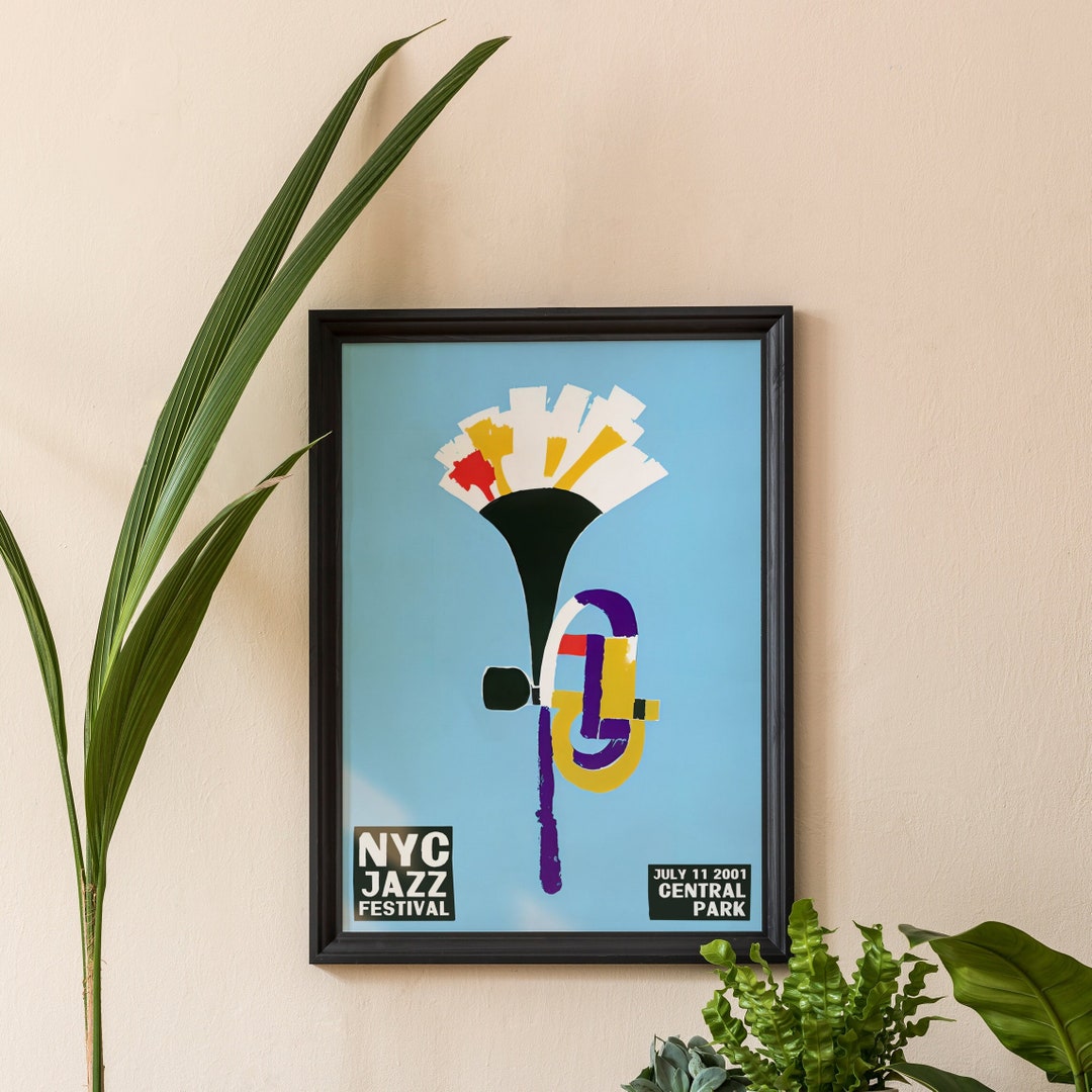 Retro Jazz Poster NYC Jazz Festival Music Art Prints Musician Gift