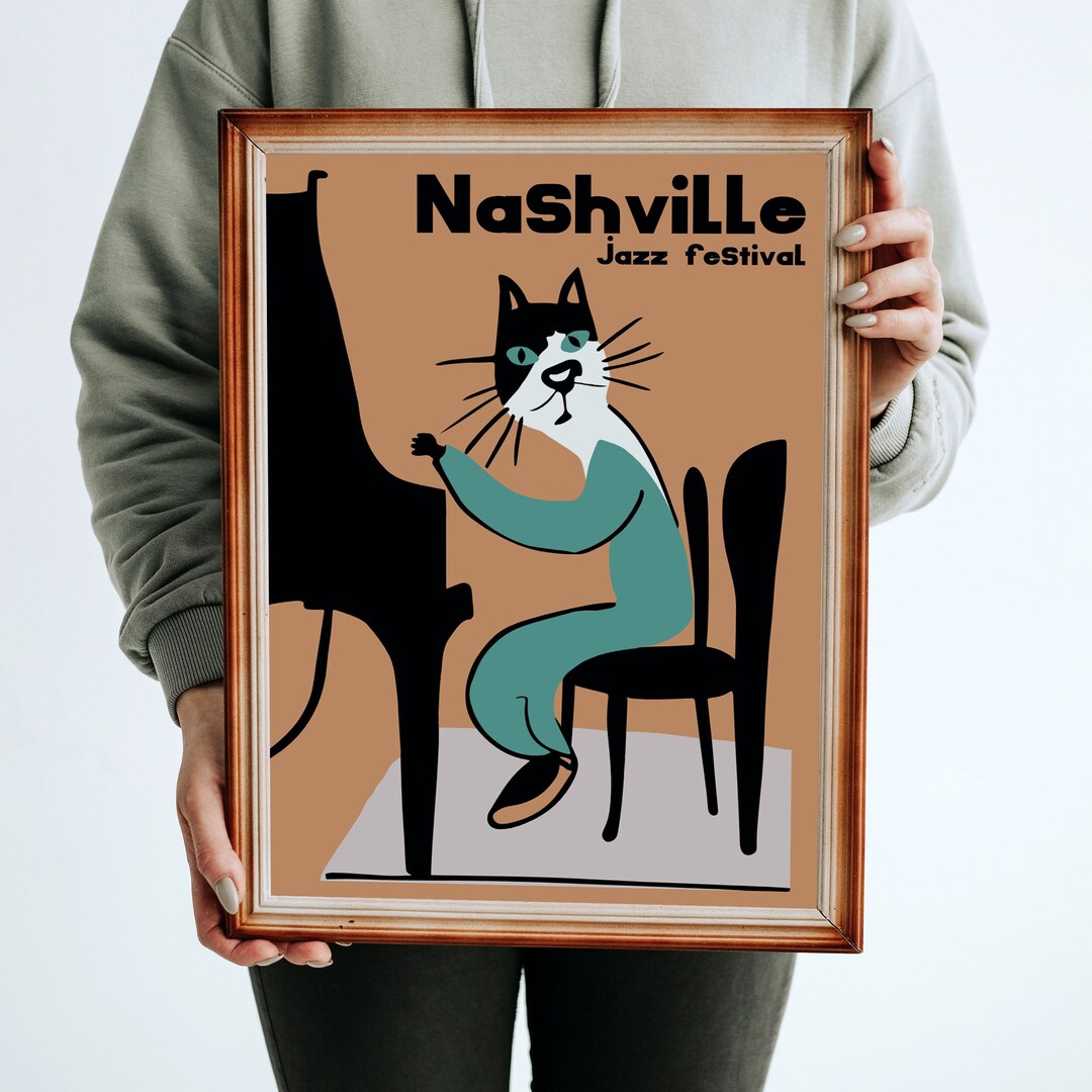 Nashville Jazz Festival Poster Retro Giclee Reproduction, Music Art
