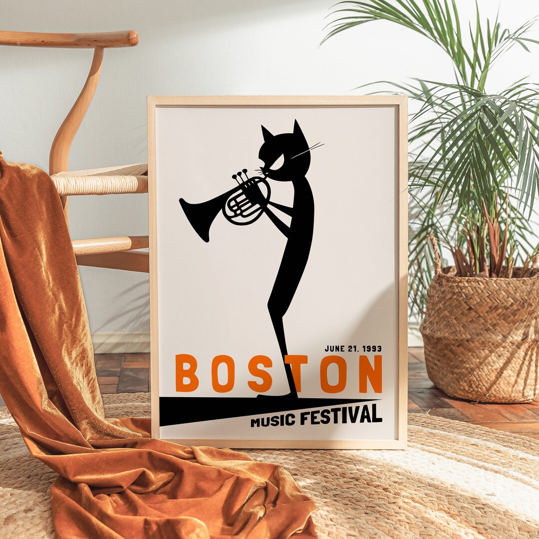 BOSTON MUSIC FESTIVAL Poster Retro Art Prints Trendy Room Etsy