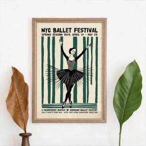 NYC Ballet Festival 1973 - Giclée Fine Art Print - Vintage Dance Wall Decor Classic Theater