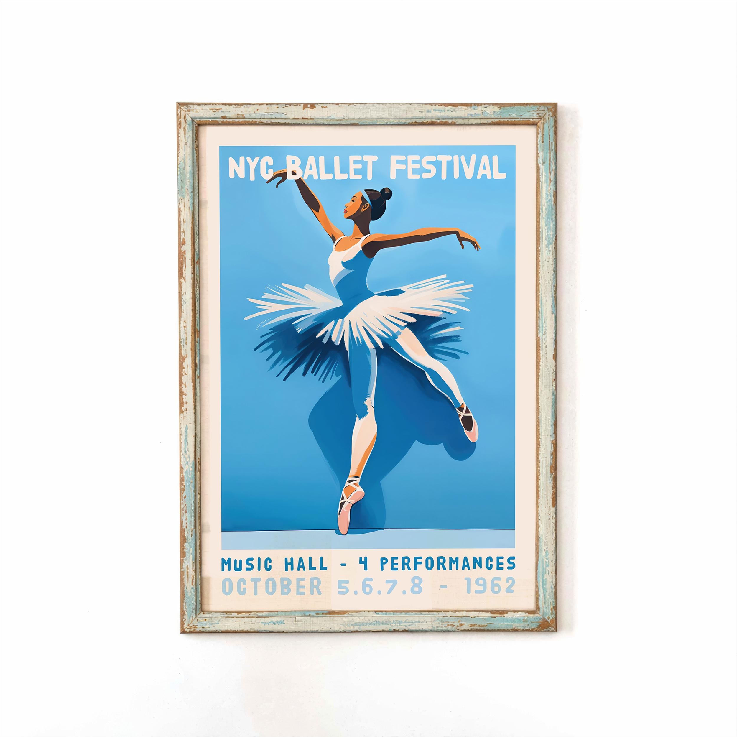 NYC Ballet Festival Poster - Giclée Fine Art Print - Vintage Dance