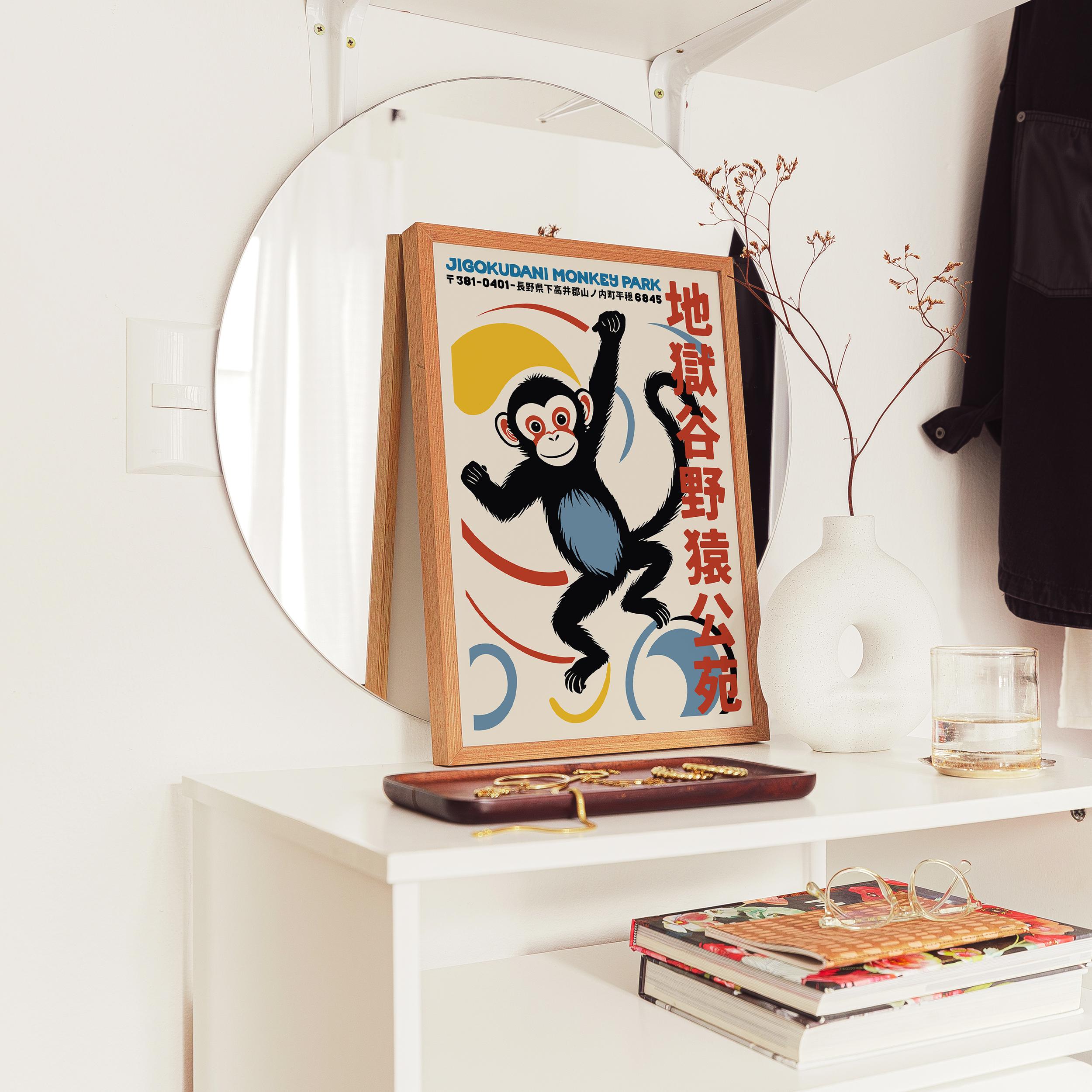 Jigokudani Snow Monkey Travel Poster - Giclée Fine Art Print