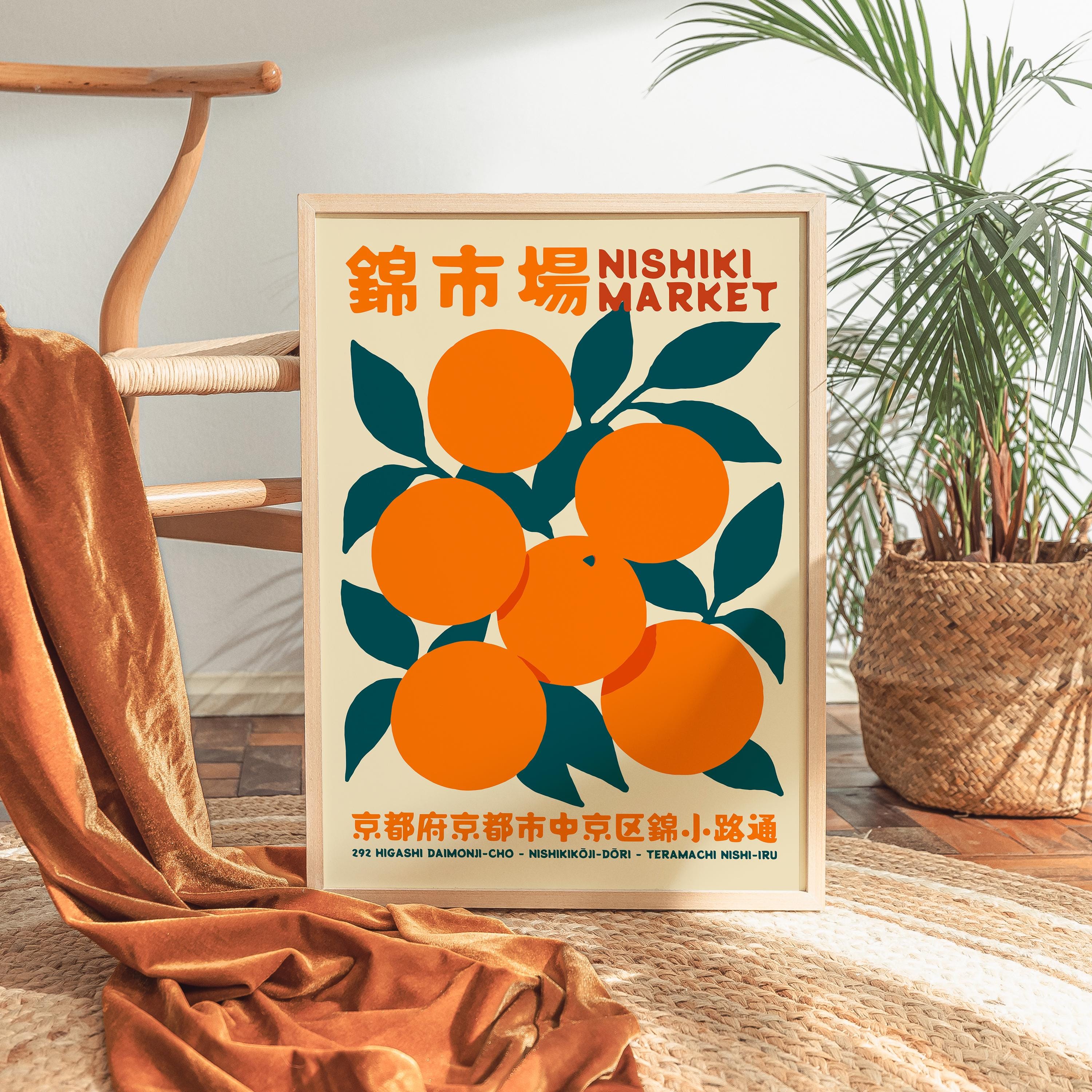 Kyoto Japan Citrus Poster: Nishiki Market Travel Art - Etsy