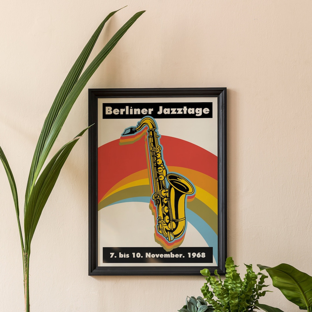Berlin Jazz Festival Poster Retro Vintage Poster Jazz Etsy