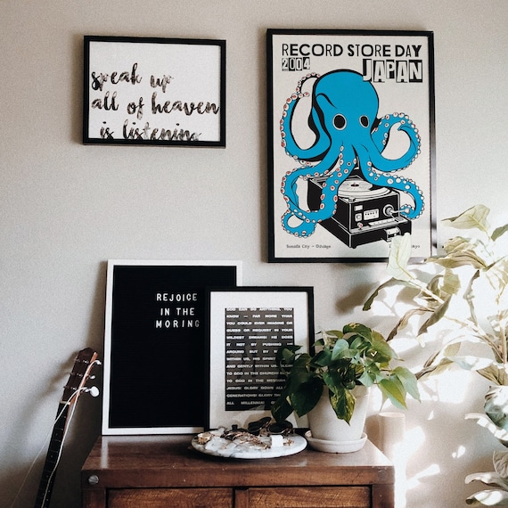 2004 Record Store Day Japan Octopus Poster - Vinyl, Music, Retro