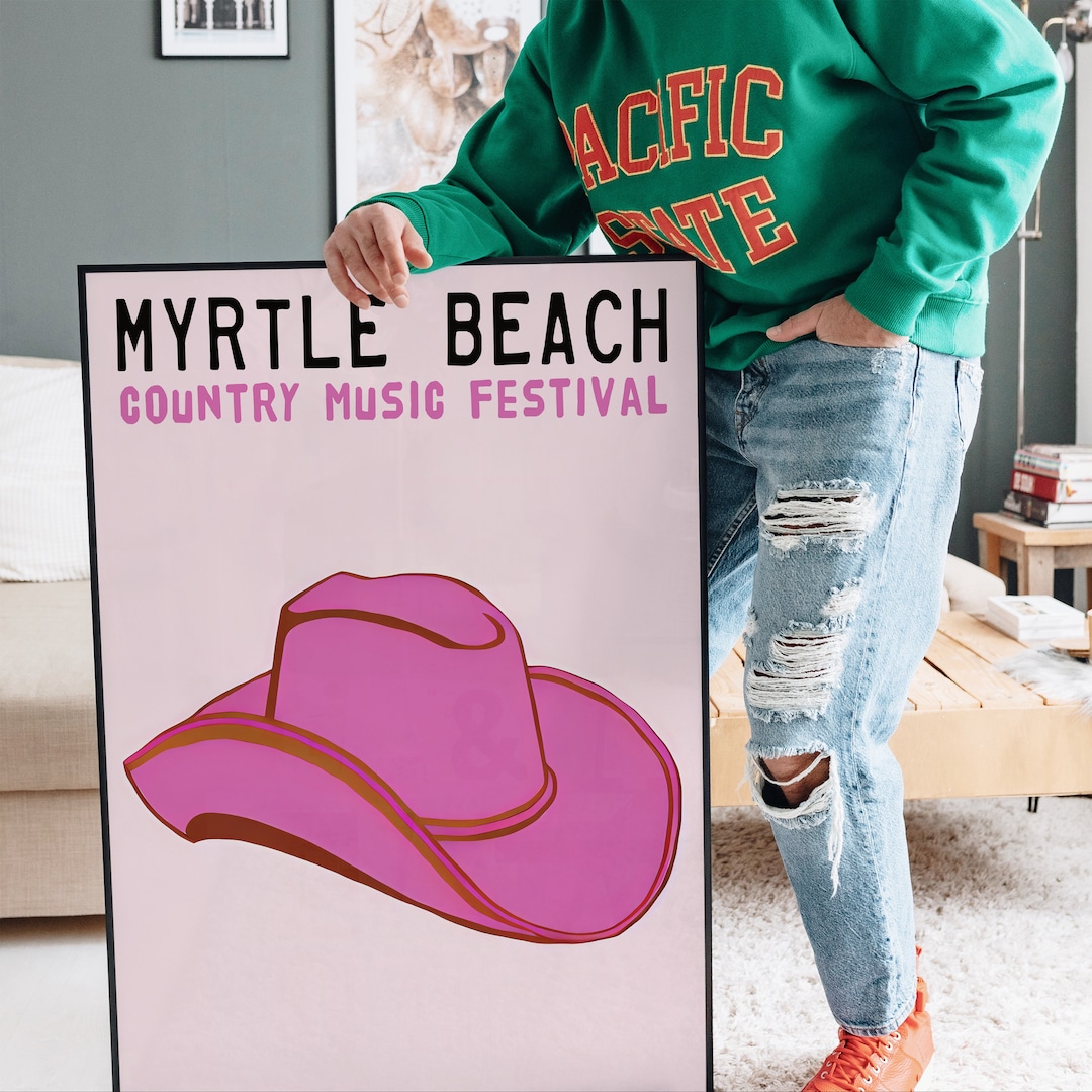 Myrtle Beach Country Music Festival Poster Retro Etsy