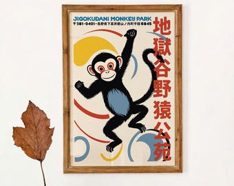 Jigokudani Snow Monkey Travel Poster - Giclée Fine Art Print