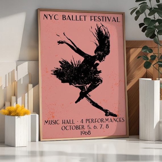 NYC Ballet Poster - Dance Print Festival Movement Music Hall
