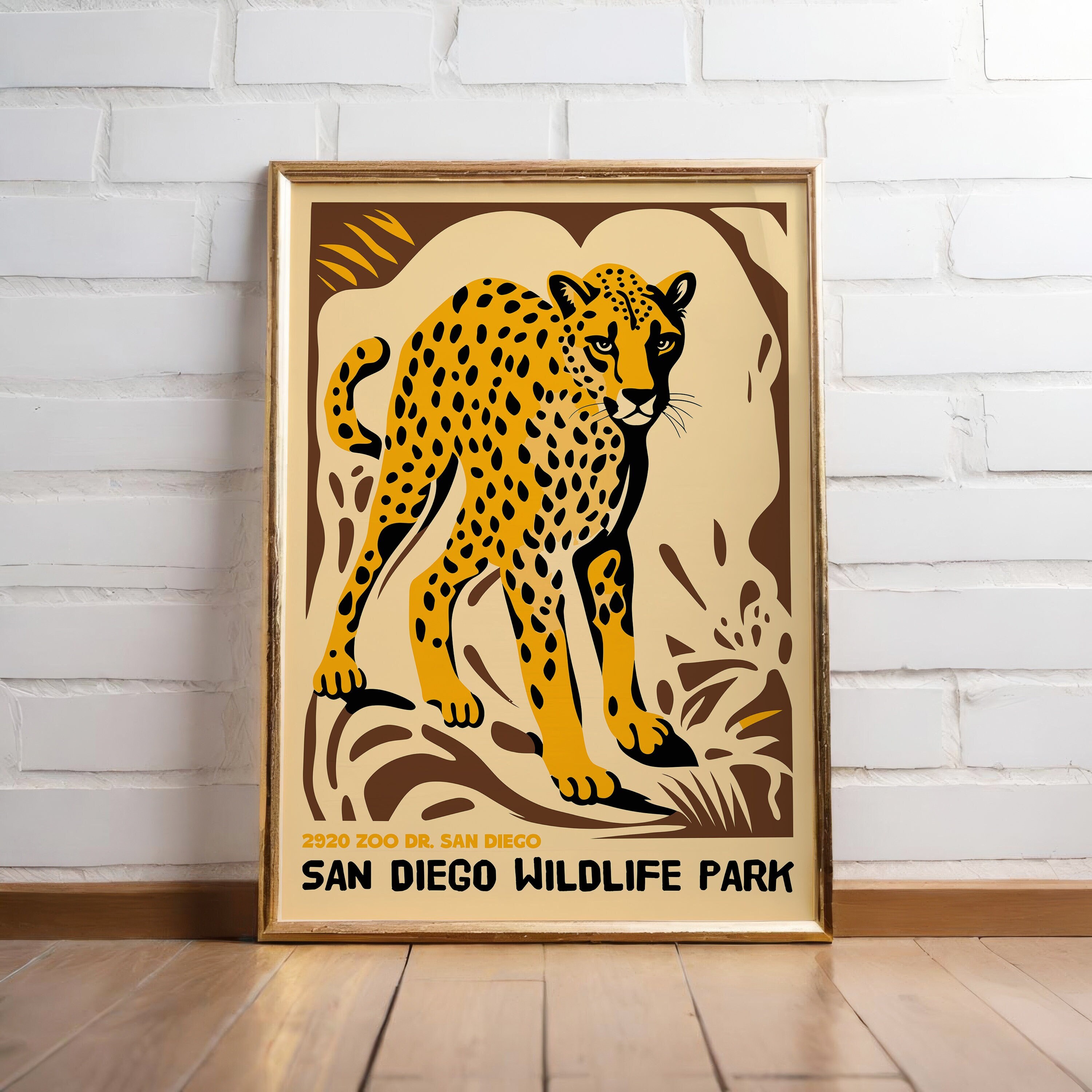 diego プリントアート　30×30 San Diego Wildlife Park Cheetah Poster Print - Animal Safari