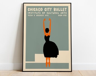 Vintage Ballet Poster - Giclee Reproduction - Retro Chicago City Wall Art  - 1911 - Large 24x36 Mailed Wall Decor - Nursery Decor for Girls