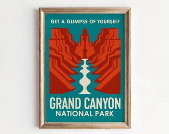 Grand Canyon National Park Vintage Travel Poster - Arizona Nature Landscape Art Print - Retro National Park Wall Decor - Iconic USA Landmark