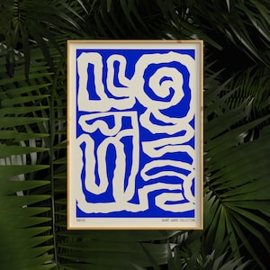 Indigo Bauhaus Print: Mid-Century Modern Wall Art