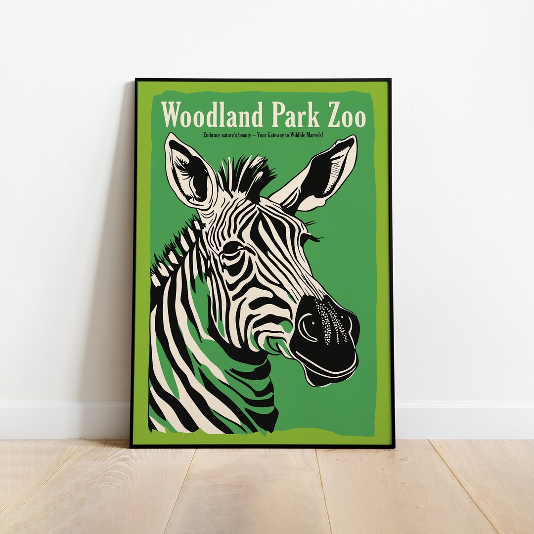 Woodland Park Zoo Poster Vintage Advertising USA Travel Ad Zoo Art