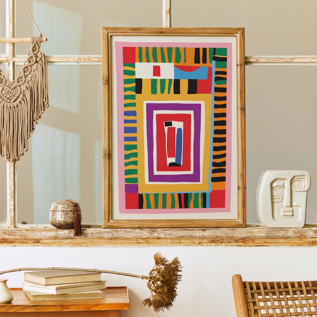 Mid-century Modern Abstract Art Print: Colorblock Giclee Poster - Etsy